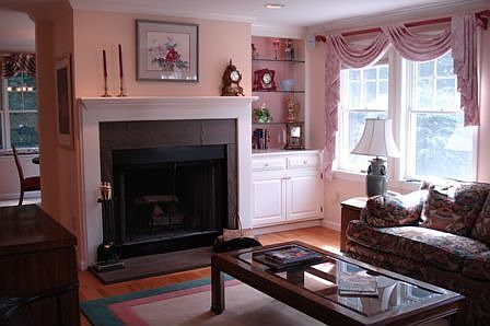 Living room with fireplace