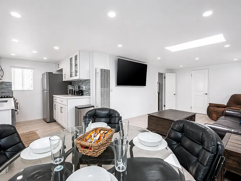 Open living and dining area designed for group stays