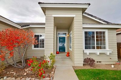 Front entry abounds with color