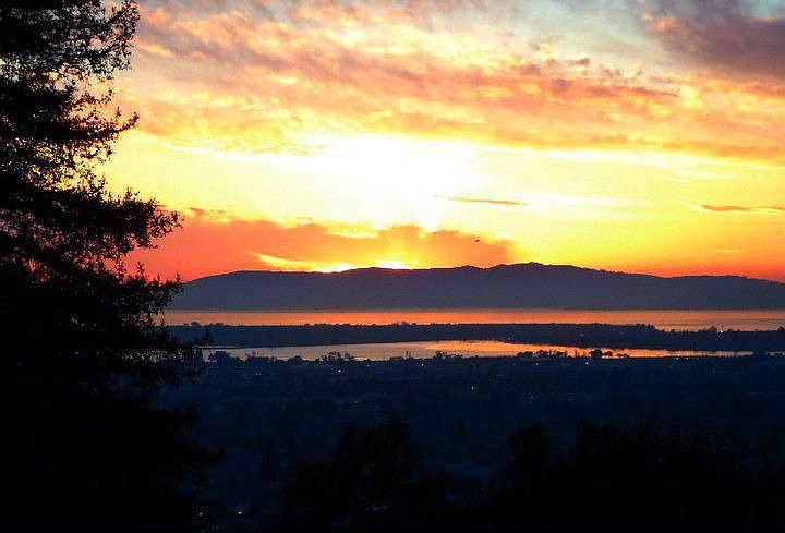 winter sunset view towards Alameda from Patio