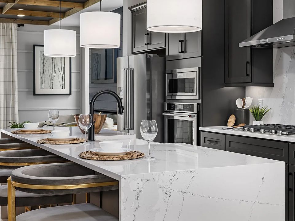 Rockland Townhome Interior view of the kitchen, finished with Quartz Countertops and modern cabinetr