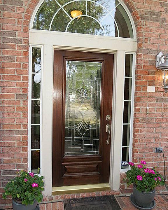 Mahogany Leaded Glass Front Door