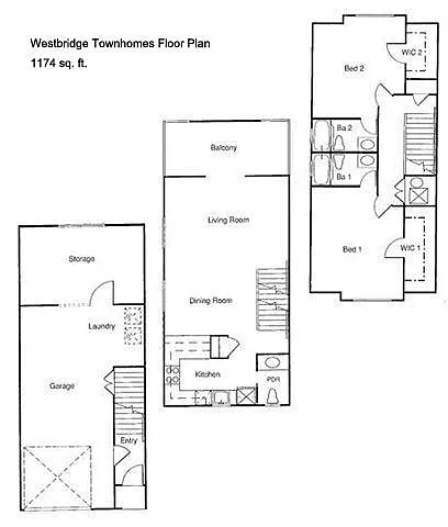 Floor plan Two Bedroom Townhome