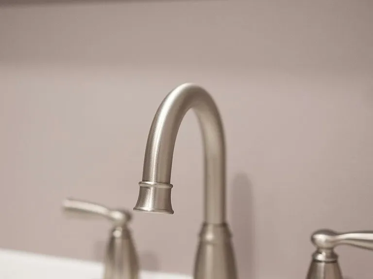 Newly finished bathroom with spacious counter space!
