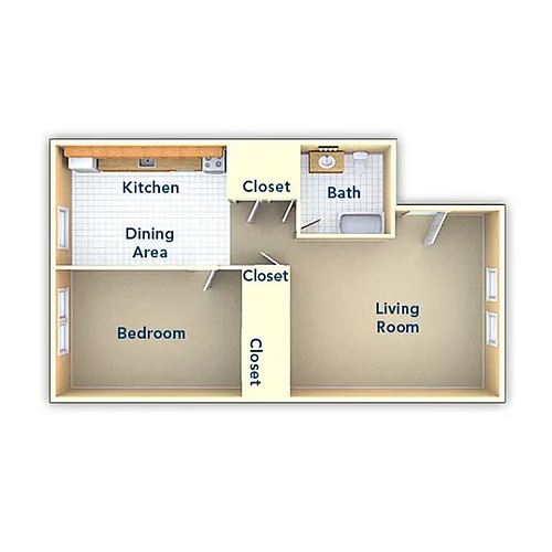 Floor plan One Bedroom