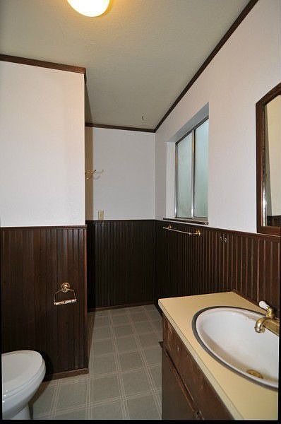 This bathroom is off of family room and has shower.