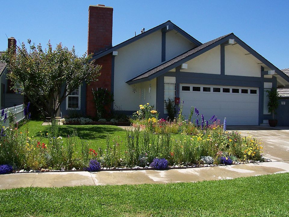 Newly landscaped front yard