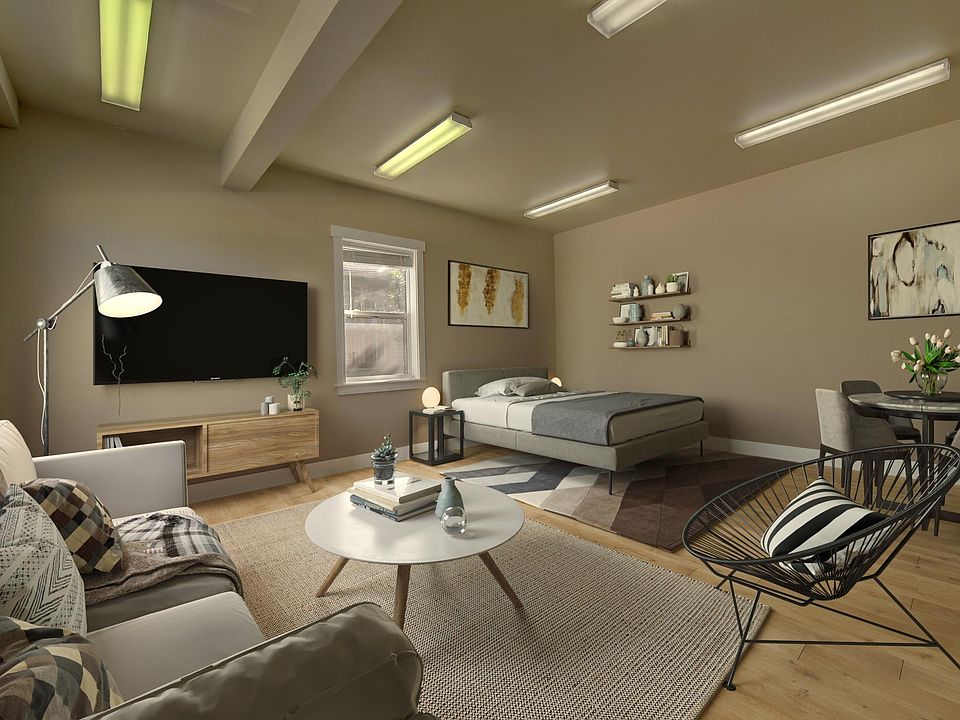 Studio have a hardwood floor all aver.