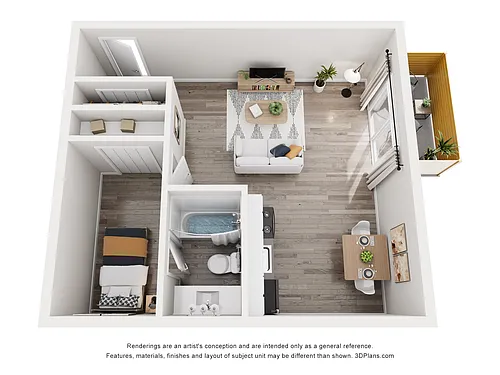 Floor plan Juniper - Studio + Den