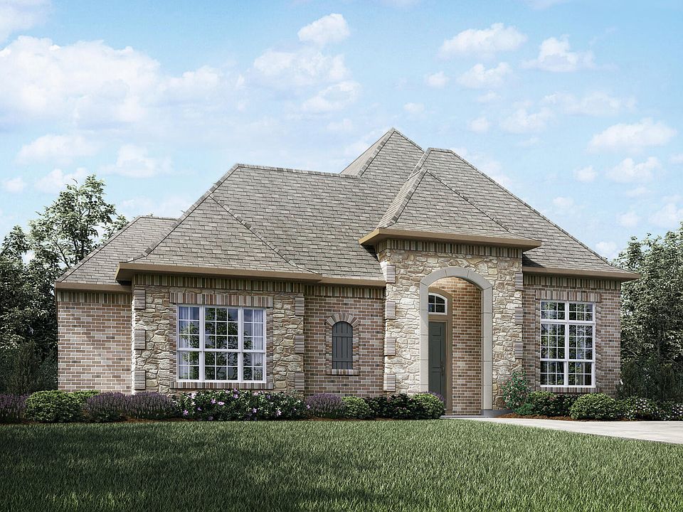 new home with stone and brick