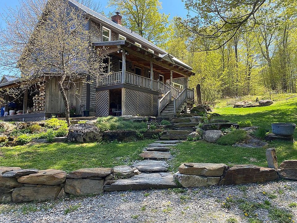 Covered porch and perennials