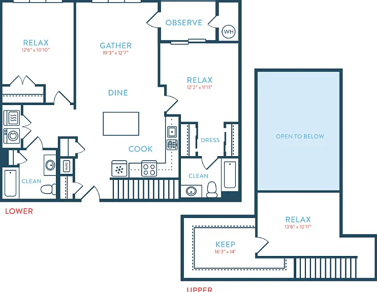 1485-1495 Waypointe B2 Loft Floorplan Diagram