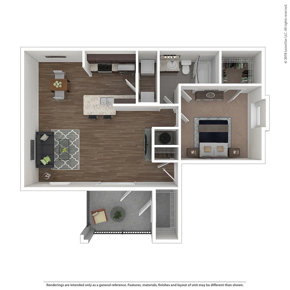 Floor plan One Bedroom - Phase I
