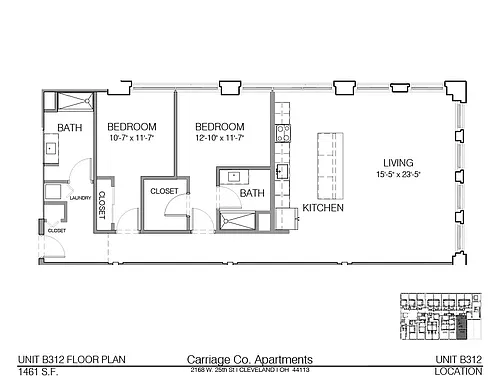 Floor plan c2-1461 - 2 bed, 2 bath