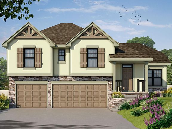 The Linden Floor Plan Elevation Option B - with Stone