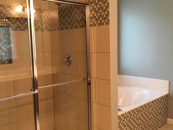 Tiled master bathroom