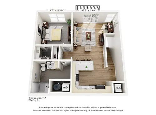 Floor plan 1 Bedroom F2