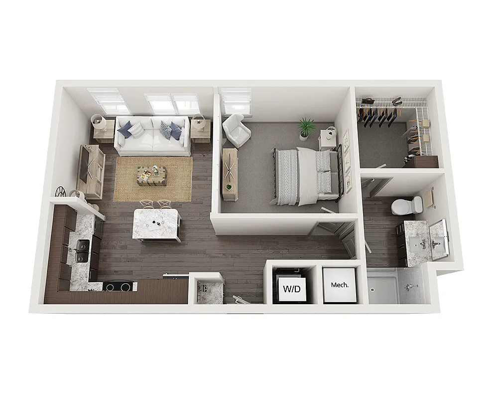 Floor plan One Bedroom A1G