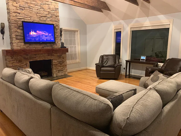 Living room with updated paint color.