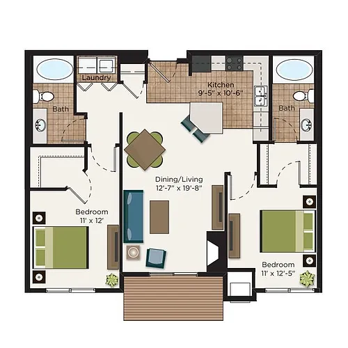 Floor plan The Gannon - Income Restrictions Apply (50% Unit)