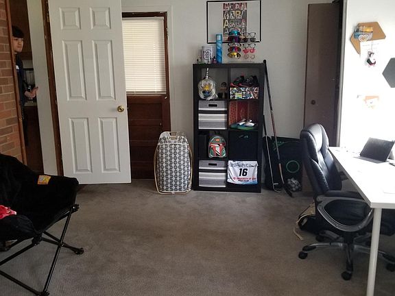 Other end of Large rec/bedroom with outside entrance. Perfect to have your own apartment inside of house