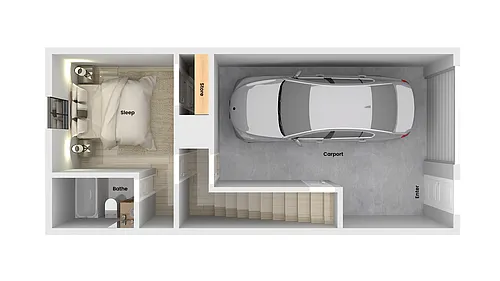 Floor plan 2 Bed x 2 Bath LG Garage