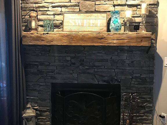 Wood burning fireplace. 