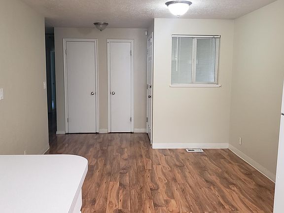 From kitchen into dining area