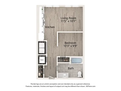 Floor plan Studio-S1D