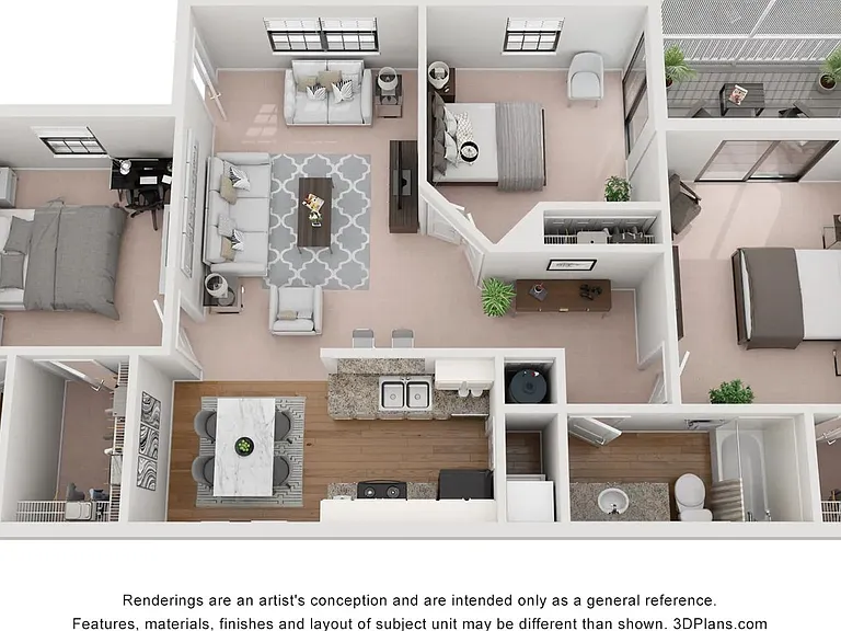 A photo of our 3x2 floor plan, The Pinehurst.