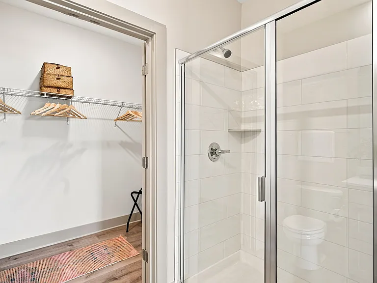 Enjoy the Ease of a Walk-In Closet and the Comfort of a Walk-In Shower.