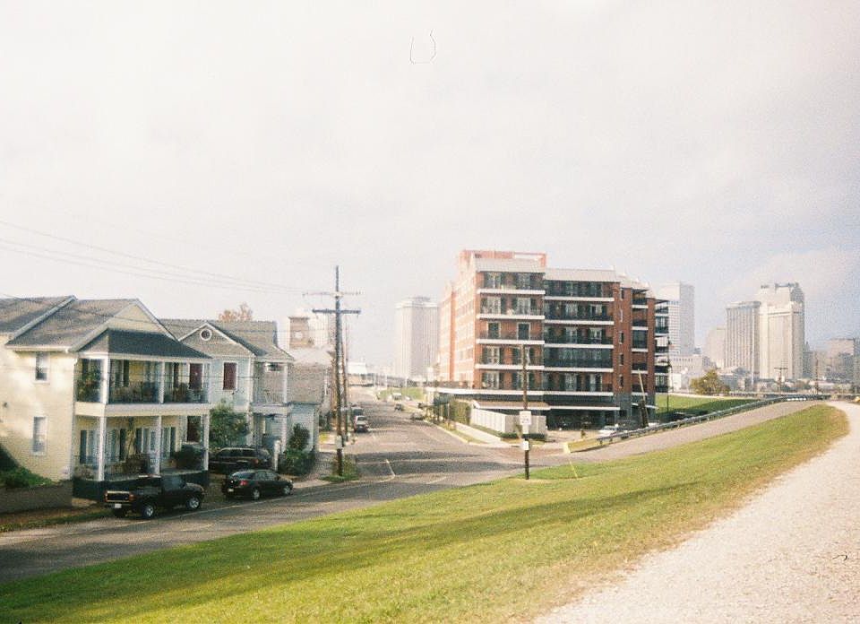 levy with walking/bike path. house to left