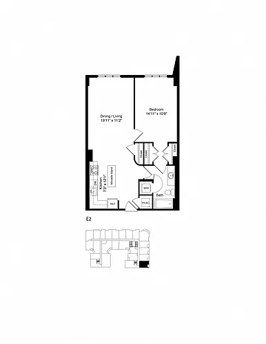 Floor plan ONE BEDROOM E2
