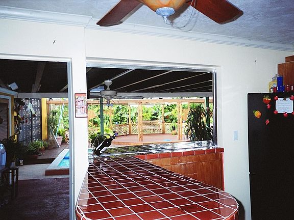 Kitchen Bar and Deck View