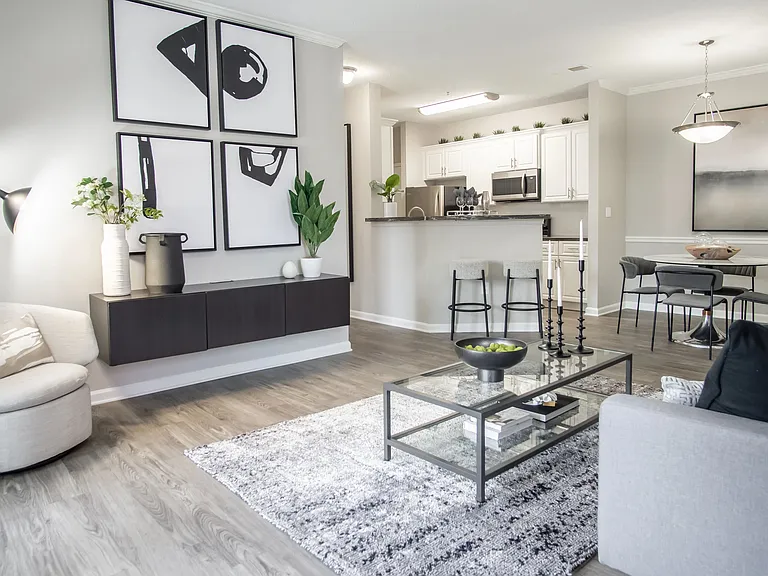 Unwind and embrace comfort in our open concept living rooms.