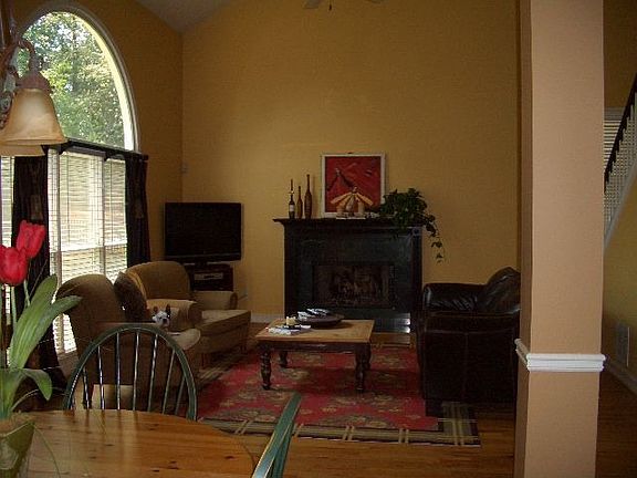 View from Kitchen into Family Room. Very inviting!