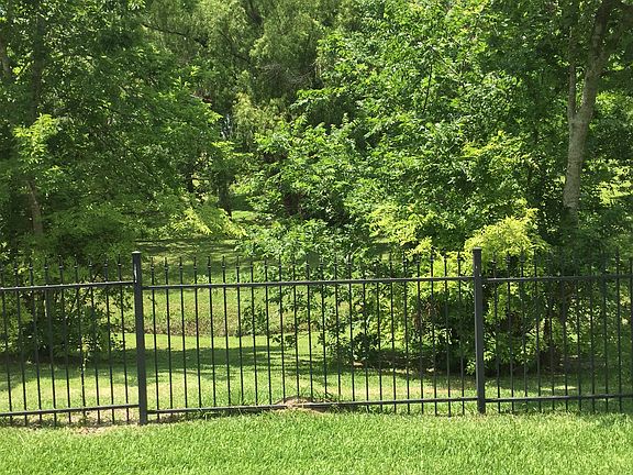 wooded area behind house