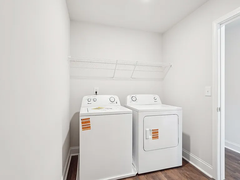 Full size washer and dryer in every home.