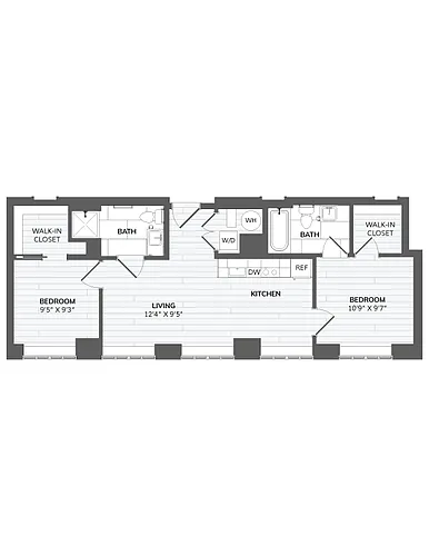 Floor plan 2 Bed 2 Bath-C3a
