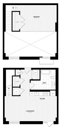 Floor plan 1 Bed/1 Bath Loft-C1-G