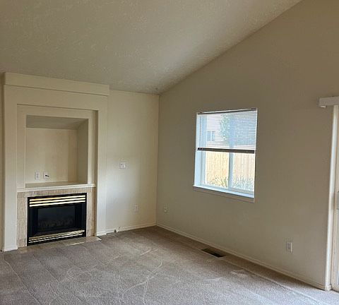 Family room with gas fireplace.