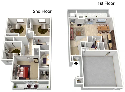 Floor plan Four Bedroom 2.5 Bathroom 1807 Sq Ft