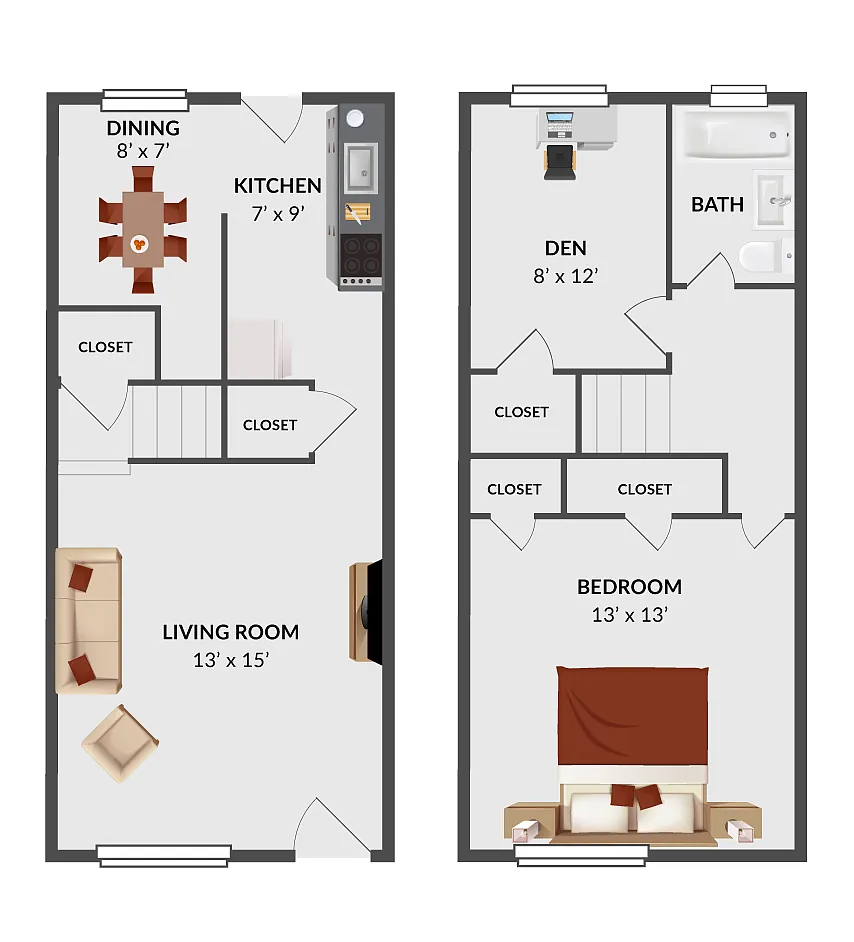 Floor plan Roland Townhome + Den