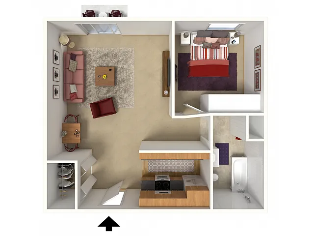 Floor plan One Bedroom A