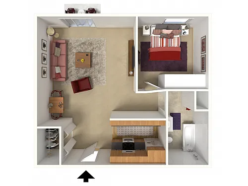 Floor plan One Bedroom A