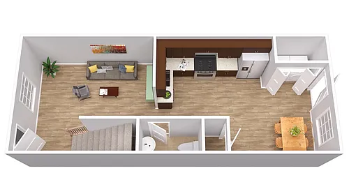 Floor plan 2 Bedroom 1.5 Bathroom