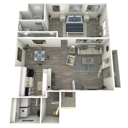 Floor plan 1 Bedroom 1 Bath