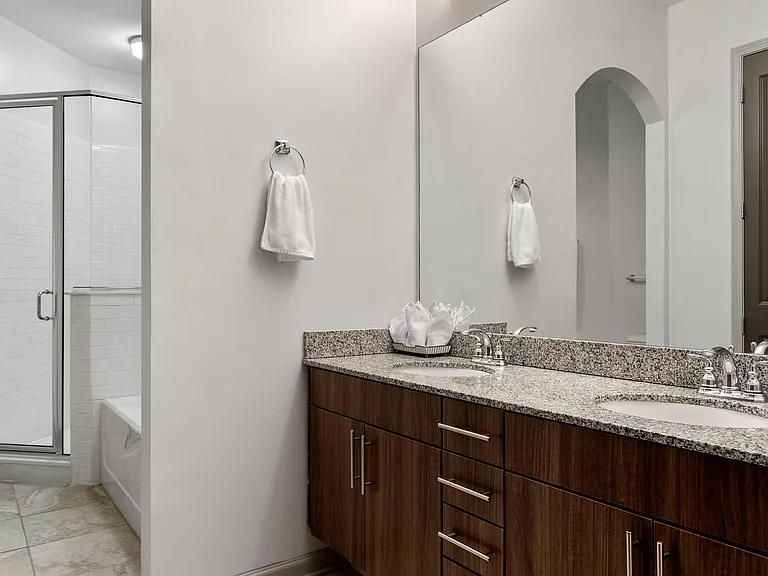 Experience luxury in this modern bathroom featuring high-end finishes.