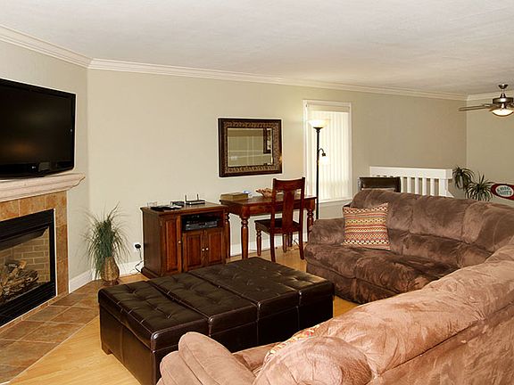 Fireplace and family room