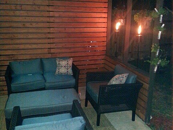 Backyard, has wooden playscape too